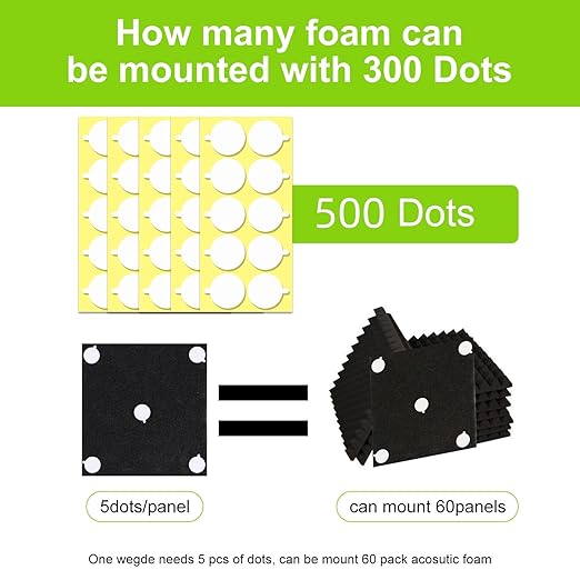 500Pcs Acoustic Foam Panels Tape, Removable Mounting Tape - Image 2