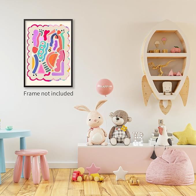 Medpol Funky Cute Kids Abstract Wall Art Trendy Bright Colorful Poster Modern - Image 5