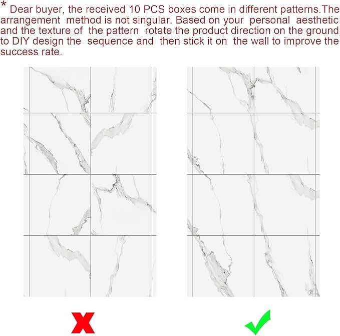 Chejiaye 10pcs Marble Peel and Stick Backsplash Waterproof Washroom Wall Panels - Image 8