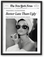 iHery Premium Natural Black OAK Wood 12x16in Audrey Hepburn Trendy Framed Wall by iHery