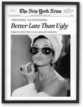 iHery Small Premium Natural Black OAK Wood 8x10in Audrey Hepburn Trendy Framed by iHery