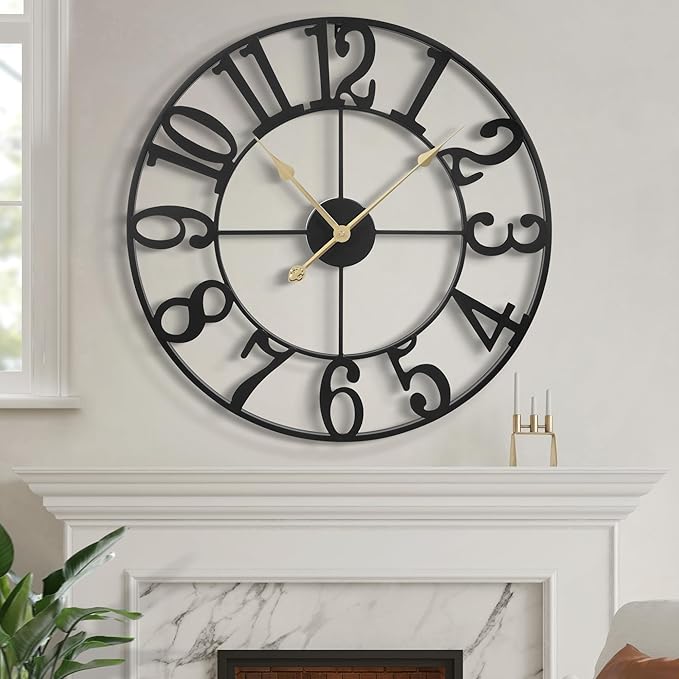 LEIKE 31 Inch Extra Large Wall Clock, Retro Decorative Oversized Silent Little - Image 2