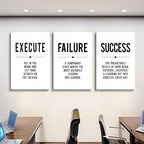 Framed Canvas Wall Art Success Quote, Office Wall Art, Positive Motivational - Image 2