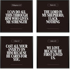 Locomiss Black Christian Wall Art Decor Posters, Minimalist Jesus Scripture by Unknown