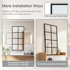 DUMOS Wall Mirror 16" x 32", Metal Framed Wall Mounted Mirror - Image 5