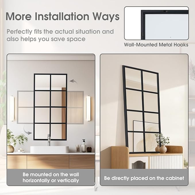 DUMOS Window Pane Mirror, 16x32 Inch Mirrors - Image 4