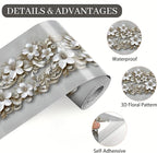 Beige Floral Wallpaper Border 196x4 Inch Peel and Stick Wall Border Removable - Image 9