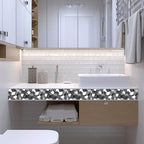 IVN Wallpaper Border Black White Stone Pattern Design 4x196 Inch Peel and Stick - Image 8