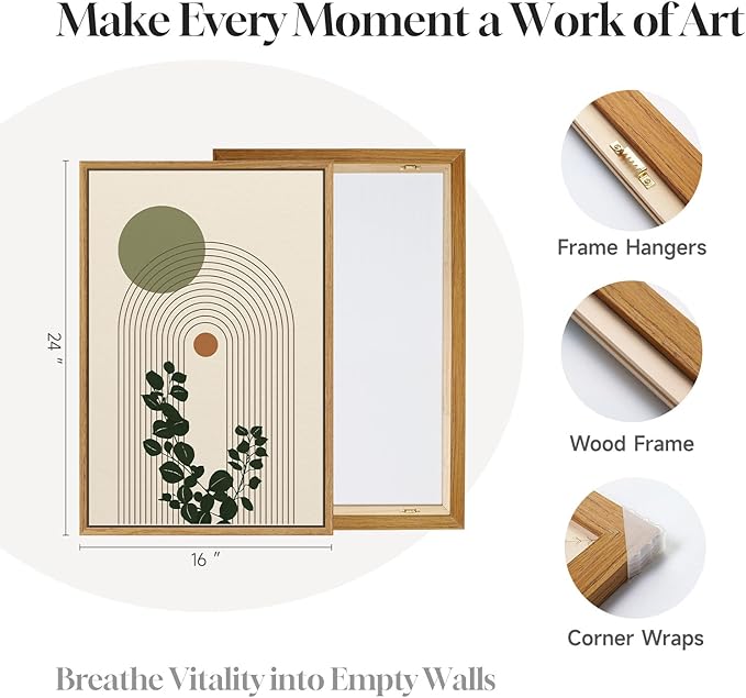 3 Piece Framed Abstract Boho Wall Art - Image 6