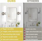 Wall Sconces Set of Two, Brushed Nickel Gold Bathroom Sconces Wall Lighting - Image 2