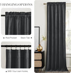 NICETOWN Grey Velvet Blackout Curtains 108 inches Long - Image 3