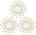 3 Pack Metal Mirrors for Wall Sunburst Wall Mirrors Home Décor Decorative by Uaussi