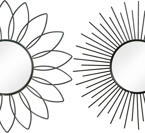 3 Pack Metal Mirrors for Wall Sunburst Wall Mirrors Home Décor Decorative - Image 2