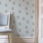 17.3"× 590.5" Vintage Blue Floral Wallpaper Peel and Stick Boho Wallpaper - Image 7