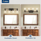 Amico Farmhouse Bathroom Vanity Light Fixtures, Rustic 4-Light Industrial - Image 8