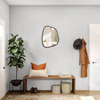 Asymmetrical Mirror for Wall Irregular Oval Wood Frame Modern Unique Accent - Image 5