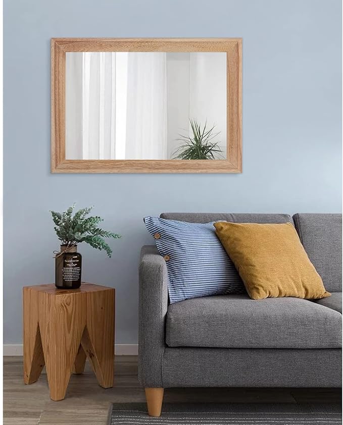 AAZZKANG Rustic Mirrors for Wall Rectangle Wooden Frame Hanging Mirror for - Image 7