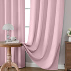 CUCRAF Light Pink Blackout Curtains 72 inch Length 2 Panels Set, Rod Pocket - Image 5