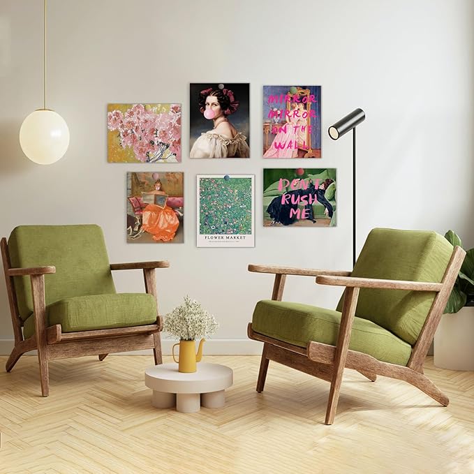 Eclectic Wall Decor Set Of 6, Vintage Eclectic Wall Art Prints, Trendy Colorful - Image 3