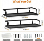 PUSDON 2-Pack 16.5" Extra Long Slim Hollowout Shower Caddy, Wall Mount Spice - Image 3
