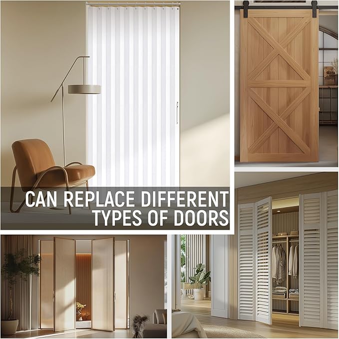 AJAZZ 100% Blackout Magnetic Door Curtain Accordion Doors Interior Closet Door - Image 8