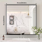 LOAAO Black Bathroom Mirror 30"X30" - Image 8