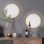 2 Set. Circle Mirrors for Wall Decor for Living Room Bedroom Bathroom Entryway by Cityelf