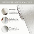 JiffDiff Wallpaper Peel and Stick Textured, 3D Embossed Wall Paper Stick on - Image 6