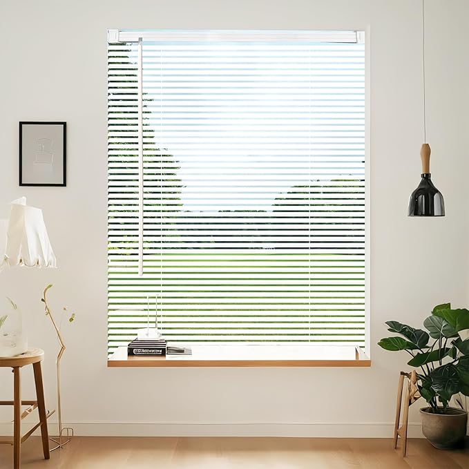 Cordless Vinyl Mini L Blinds 47" W x 48" H, Light Filtering, Arrive 1/2 Inch by Unknown