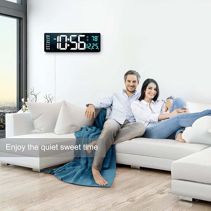 Abovsare 16.2 Inch Large Display Wall Clocks, LED Digital Clock - Image 6