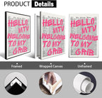 Pink Hello MTV Welcome To My Crib Quote Poster, Vintage Black White Newspaper - Image 2