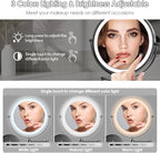 Rocollos 9" Wall Mounted Lighted Makeup Mirror, Large Double Sided 1X/10X - Image 3