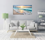 Baisuart S02262 Canvas Prints Wall Art Beach Sunset Ocean Waves Nature Pictures - Image 3
