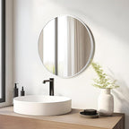 Fabuday Silver Round Mirror for Wall 26 inch - Image 4