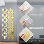 Weysat 30 Pcs Mirror Wall Stickers Decor Acrylic 3D Tear Drop Decorative - Image 2