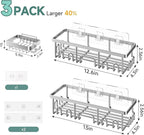 Veken Shower Caddy 3-Pack, Advanced Rustproof Design, No Drilling Adhesive - Image 4