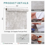 VEELIKE Neutral Concrete Wallpaper Peel and Stick Boho Concrete Contact Paper - Image 8