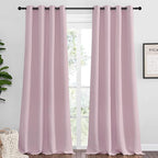 NICETOWN Baby Pink Blackout Curtains 96 inches Length by NICETOWN