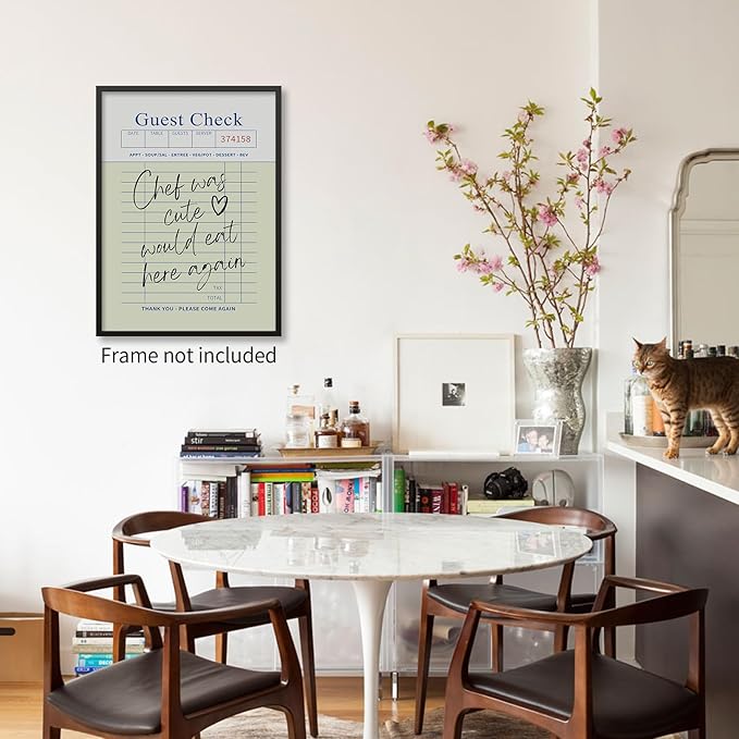 PDFI Trendy Kitchen Wall Art Guest Check Prints Chef Was Cute Would Eat Here - Image 3