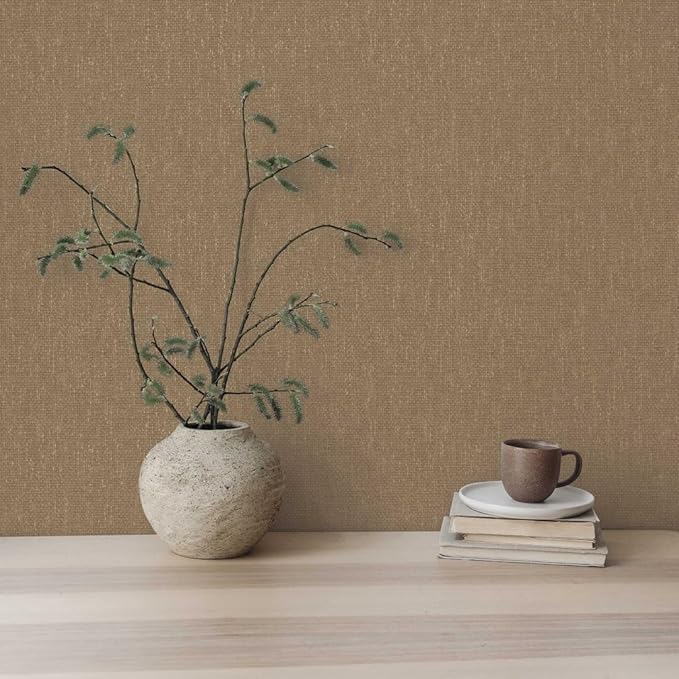 Tempaper x Jeremiah Brent Mushroom Textured Faux Grasscloth Primitivo Removable - Image 5