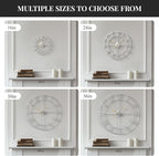 Cuspin 24 Inch Large Silver Wall Clock, Battery Operated Silent Non Ticking - Image 6