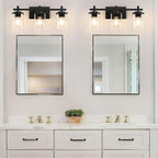 3-Lights Bathroom Vanity Light Fixtures, Modern Black Vanity Lights Over Mirror - Image 3