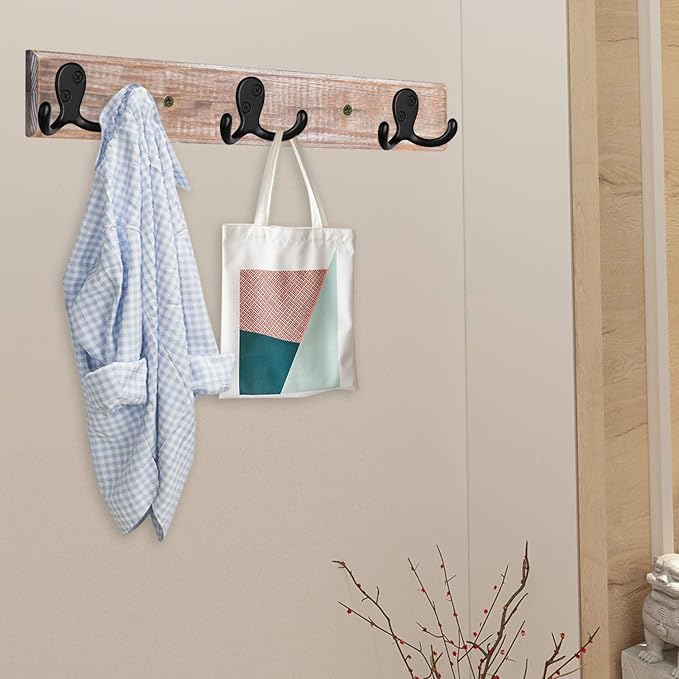 IBosins 10 Pack Heavy Duty Double Prong Coat Hooks Wall Mounted - Image 5