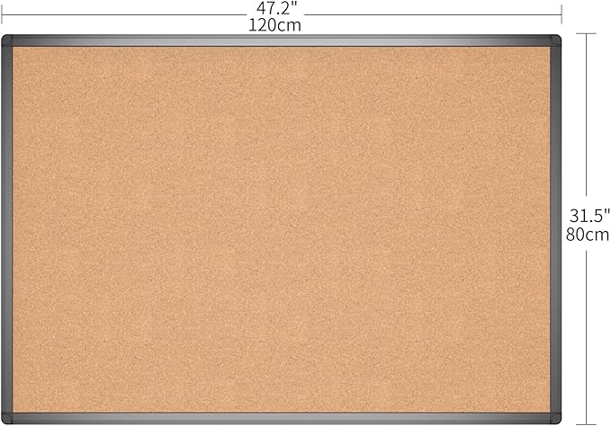 VIZ-PRO Cork Notice Board, 48 X 32 Inches, Cork Bulletin Board - Image 2