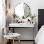 G-LEAF Black Round Mirror 32 inch Circle Mirror - Image 6
