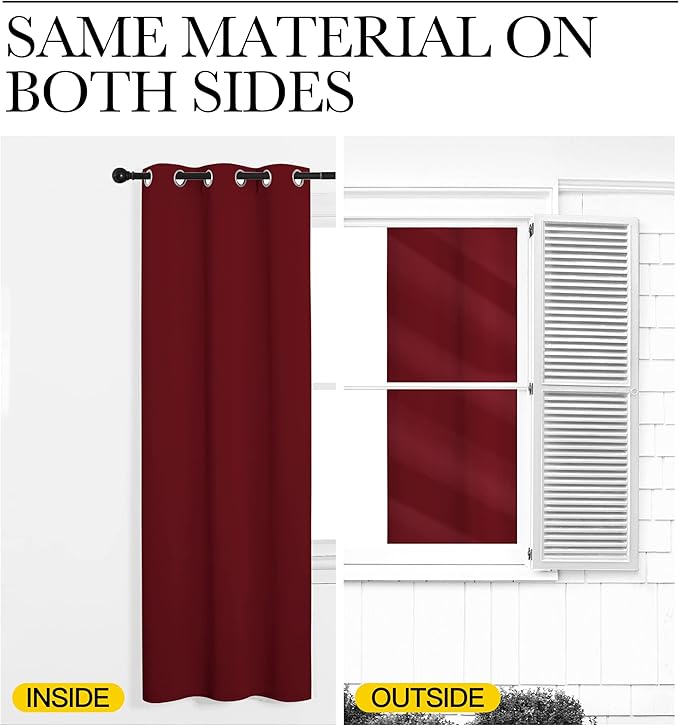 NICETOWN Christmas Burgundy Blackout Curtains Grommet - Image 6