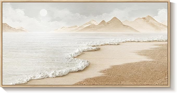 Framed Boho Beach Coastal Wall Art by Cuspin