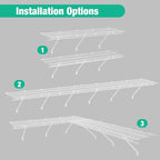 HAUSHOF Closet Shelves Wall Mounted 4-Pack, 4ft x 16in White Metal Wire Shelving - Image 7
