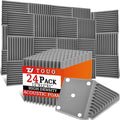 24 Pack Acoustic Panels – Sound Proof Foam Panels by TOUO