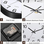 Inbagi 8 Pcs Wall Clock Bulk Large Silent Battery Operated Classroom Clocks - Image 2